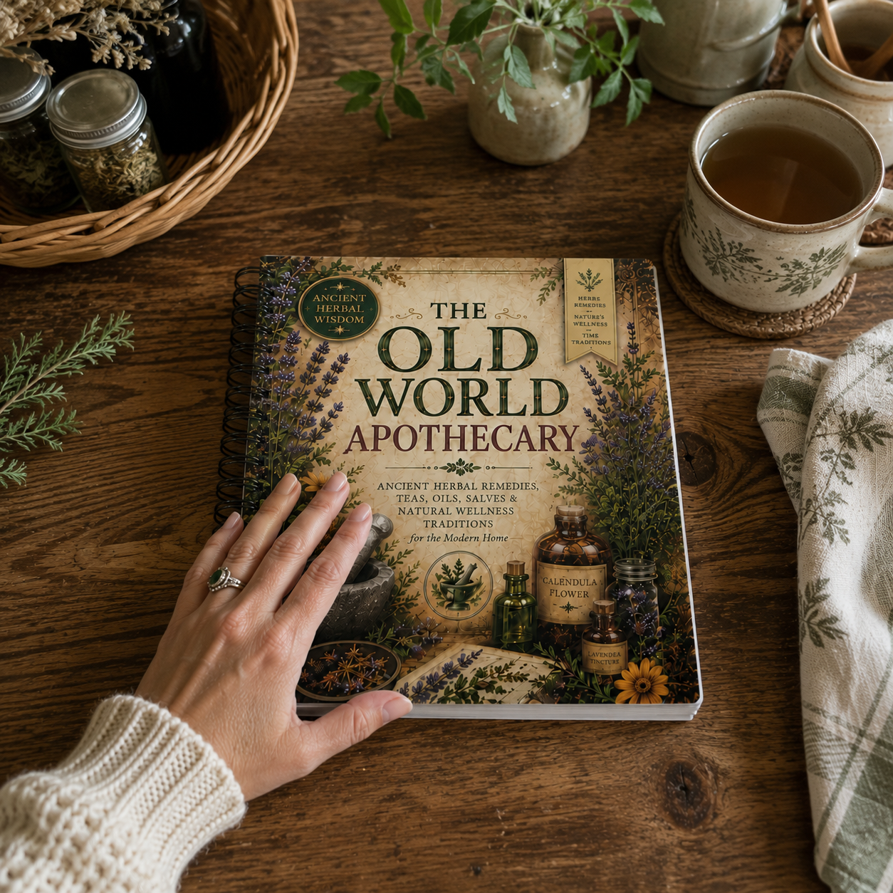 Customer holding The Old World Apothecary