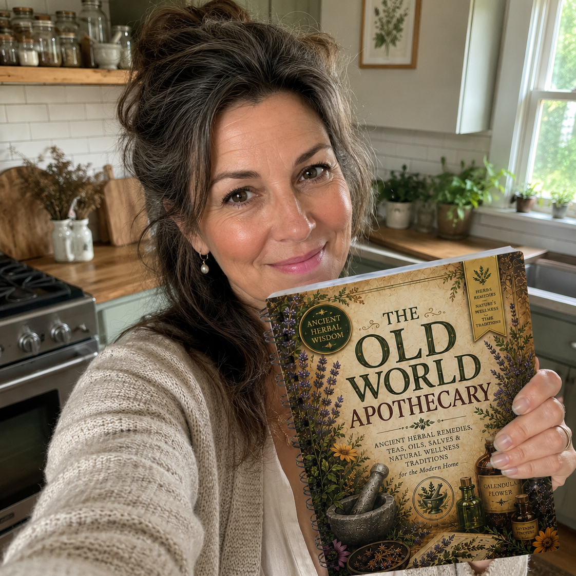 Customer reading The Old World Apothecary