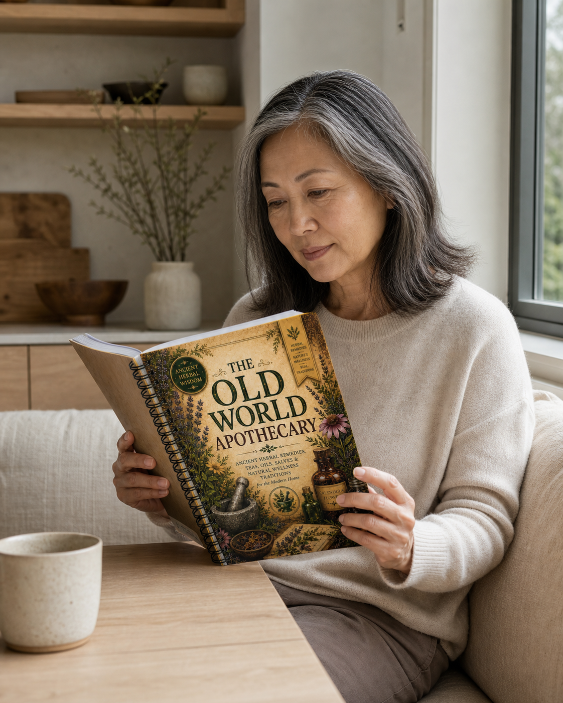 Woman learning about traditional herbs from The Old World Apothecary